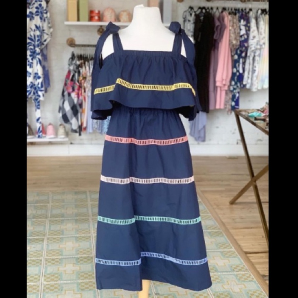 English Factory Navy Midi Dress